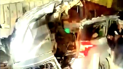 Eyewitnesses told the police that the impact reduced the car to a mangled wreck.