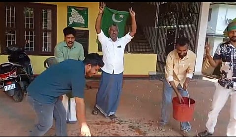 The episode reportedly occurred during the victory celebrations after the UDF wrested control of the panchayat from the LDF.