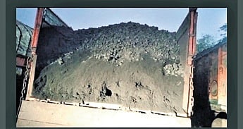 A truck with contaminated Lam Coke