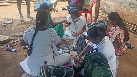 Health camp at Periya Kallupalli village in Bettamugilalam panchayat on Wednesday.