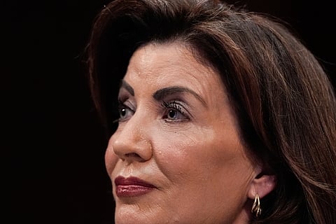 FILE - New York Gov. Kathy Hochul speaks during a House Committee on Oversight and Government Reform hearing, June 12, 2025, at the U.S. Capitol in Washington.
