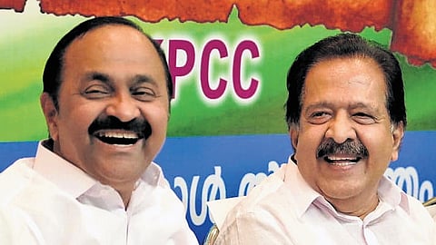 Leader of Opposition V D Satheesan (L) and Ramesh Chennithala