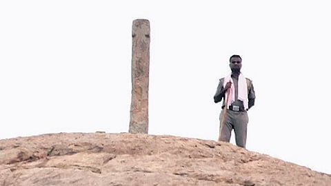 The stone pillar atop Thiruparankundram hill.