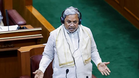 Karnataka Chief Minister Siddaramaiah speaks during the Winter session of the state Legislative Assembly, in Belagavi, Karnataka.