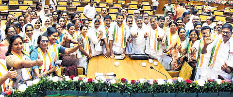 The newly elected councillors of the Kochi corporation after the oath taking ceremony held on Sunday at the new corporation office