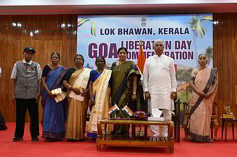 Governor Rajendra Arlekar felicitated 24 families of the state who participated in the Goa Liberation movement of 1961.