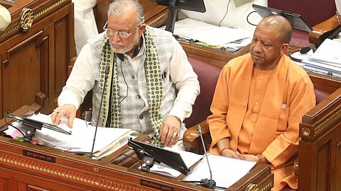 UP Finance Minister Suresh Khanna with CM Yogi Adityanath.