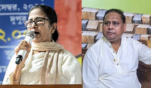 West Bengal CM Mamata Banerjee (L); suspended TMC MLA Humayun Kabir.