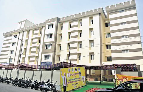 The hostel building for girls and senior residents (women) of Siddhartha Medical College inaugurated by Health Minister Staya Kumar on Tuesday.
