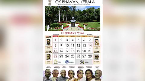 The calendar released by Lok Bhavan that includes V D Savarkar’s picture