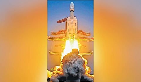 ISRO’s LVM3-M6 blasts off with the BlueBird Block-2 satellite from the Satish Dhawan Space Centre in Sriharikota on Wednesday