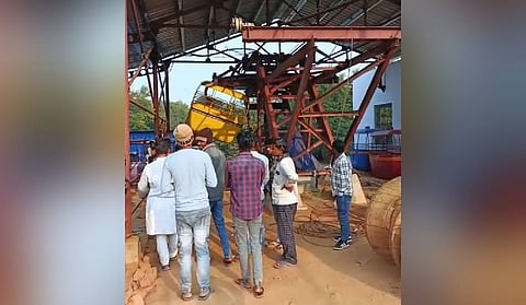 The under-construction ropeway in Bihar’s Rohtas district caved in on Friday, bringing the project to a grinding halt.