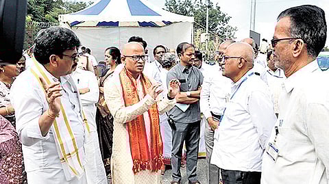 TTD AEO Ch Venkaiah Chowdary inspecting the arragengements for Vaikuntha Dwara Darshan