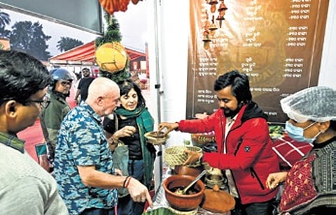 Visitors at a stall in Odisha Khadya Mahotsav 2025.
