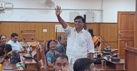 P L Babu, elected to the council for a second consecutive term from Valiyathara, assumed office as the Tripunithura municipal chairperson