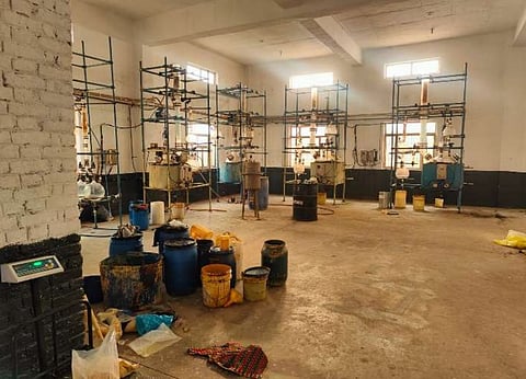 The illegal drug manufacturing unit in the pharma factory. (Photo | Special arrangement)