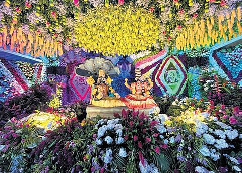 Vaikunta Ekadasi arrangements. illuminations in and around the temple.