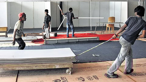 Preparations in full swing at YMCA Grounds in Nandanam.