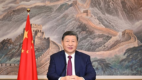 Chinese President Xi Jinping delivers his 2026 New Year message in Beijing on Wednesday, Dec. 31, 2025.