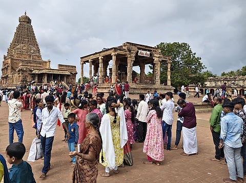 Work is being taken up at a cost of Rs 70 lakhs which include replacing bricks near the Nandi mandapam also.