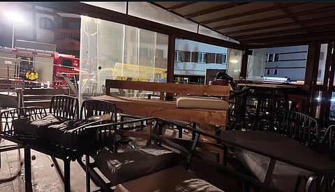 The interior of the building where a fire broke out, leaving people dead and injured, during New Year’s celebrations in Crans-Montana, Swiss Alps, Switzerland, Thursday, Jan. 1, 2026.