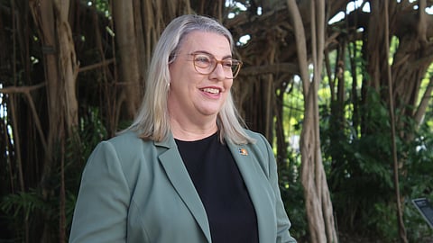 Northern Territory Attorney-General Marie-Clare Boothby comments in Darwin, Australia, on Oct. 14, 2025.