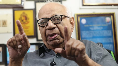 Eminent Neurologist Doctor K Rajasekharan Nair interacting with TNIE team of journalists as part of the Express Dialogues series.