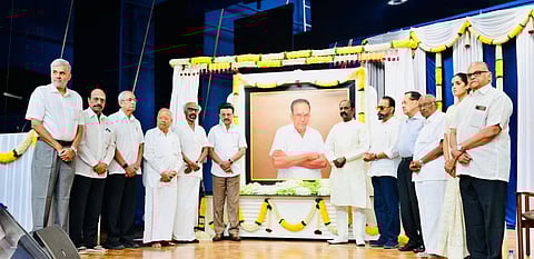 Chief Minister M K Stalin on Sunday unveiled a portrait of film producer AVM Saravanan and paid rich encomiums to the person. Several film personalities like Kamal Haasan and Rajinikanth spoke about their association with Saravanan, who died on December 4, 2025.