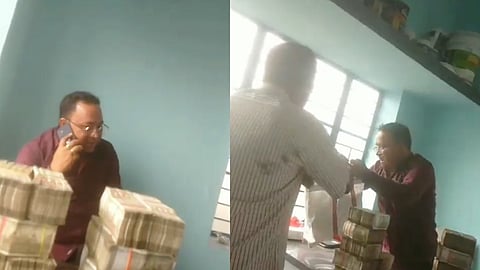 Mohammad Giasuddin Mondal, vice-chairman of Barasat I Panchayat Samiti, seen in a viral video with bundles of cash