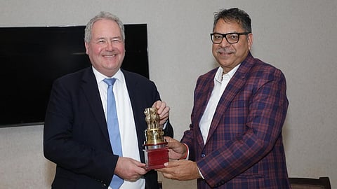 British MP Bob Blackman in Jaipur with BJP leader Satish Poonia.