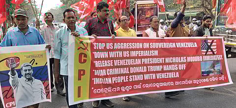 CPI members protesting against the US aggression