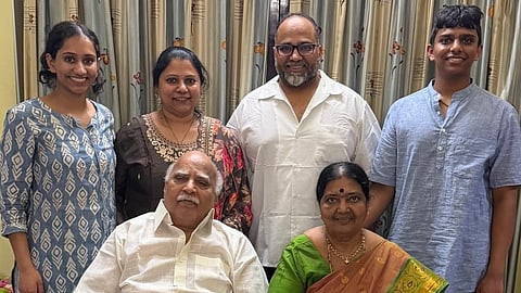 Krishna Kishore Kotikalapudi (45) his wife Asha (40), their children and his parents.