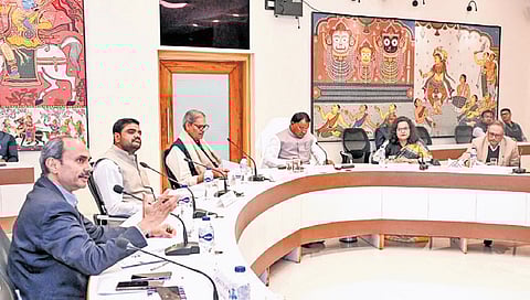 CM Mohan Charan Majhi chairing the HLCA meeting on Thursday