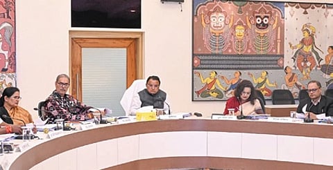 CM Mohan Charan Majhi chairing the cabinet meeting on Friday