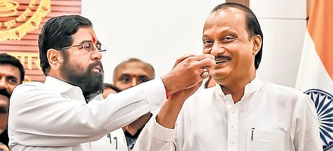 Eknath Shinde’s Shiv Sena joined hands with the Ajit Pawar-led NCP and an independent corporator to stake a claim to form the Ambarnath civic body govt