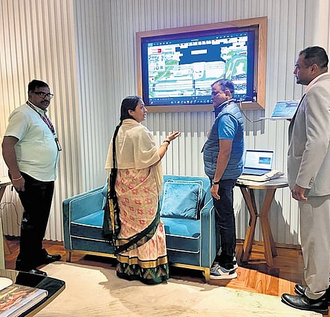 Chief Secretary Shalini Rajneesh at Bengaluru Airport on Friday
