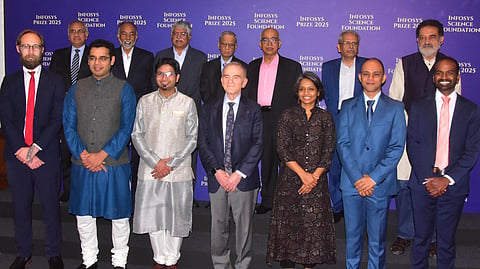 The Infosys Prize 2025 was awarded to six individuals. Each winner received a 50-gram gold medal and a prize of $100,000.