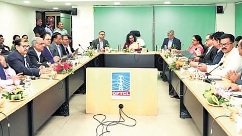 Chief secretary Anu Garg taking a review of the power sector at Lok Seva Bhawan.