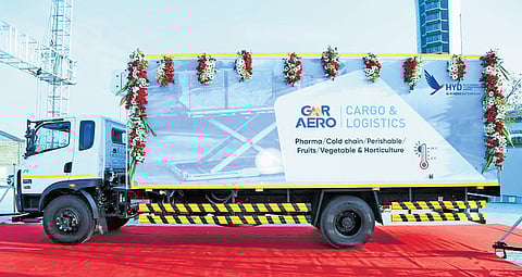 Airside reefer truck was launched by GMR Aero Cargo on Tuesday, marking a transformative milestone in temperature-controlled cargo operations at RGIA