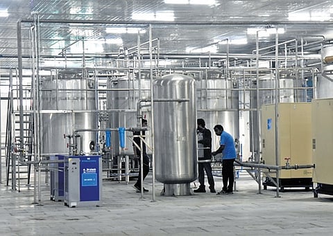 The view of the ice cream unit at Aavin campus in Tiruchy.