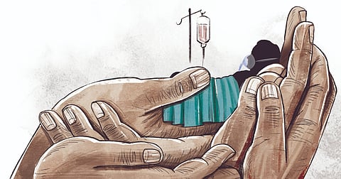 A doctor in the DHH said the girl has suffered serious burns and her condition remains critical.