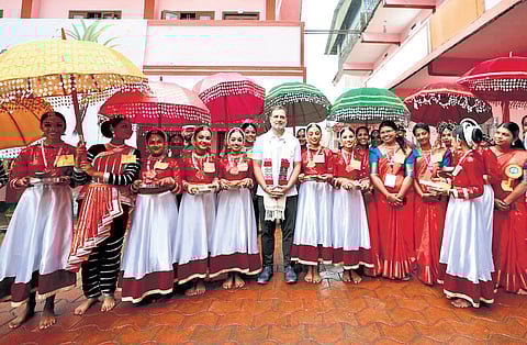 Congress MP Rahul Gandhi during the golden jubilee celebrations of St Thomas English High School in Nilgiris on Tuesday.