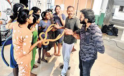 Sunil Chandiroor with his students