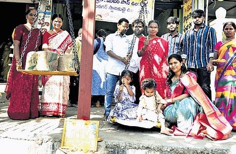 People buy jaggery equal to the weight of children in Karimnagar