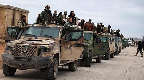 Syrian government forces enter the town of Deir Hafer, Saturday, Jan. 17, 2026, following the withdrawal of the U.S.-backed Syrian Democratic Forces.