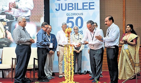 Director Dr Sanjay Behari inaugurating the golden jubilee celebration at SCTIMST.
