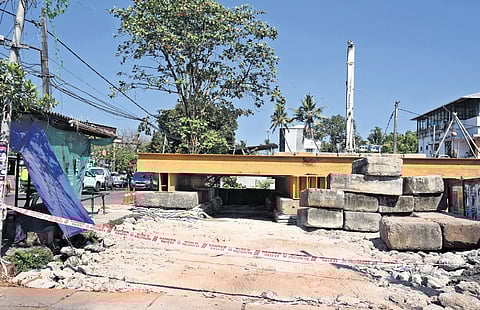 The site of the proposed railway overbridge at Vaduthala.