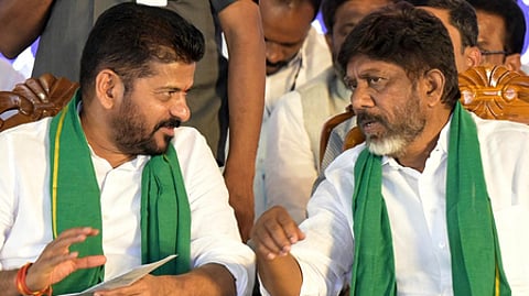 Chief Minister A Revanth Reddy (L) along with Deputy Chief Minister Mallu Bhatti Vikramarka.