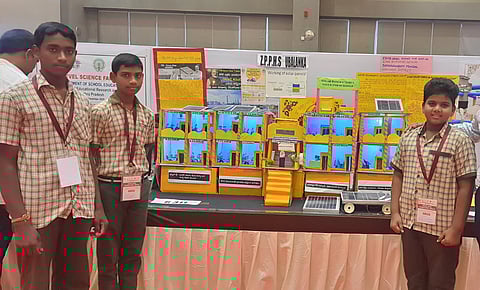 'Solar Based Power Generation- Save Schools' Science project will exhibit at National level in Hyderabad on 19 January.