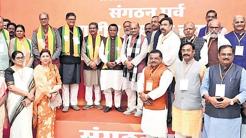 CM Mohan Charan Majhi and Odisha BJP leaders at national BJP headquarters in New Delhi